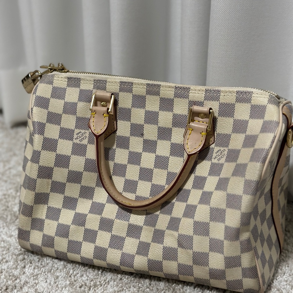 White damier bag speedy